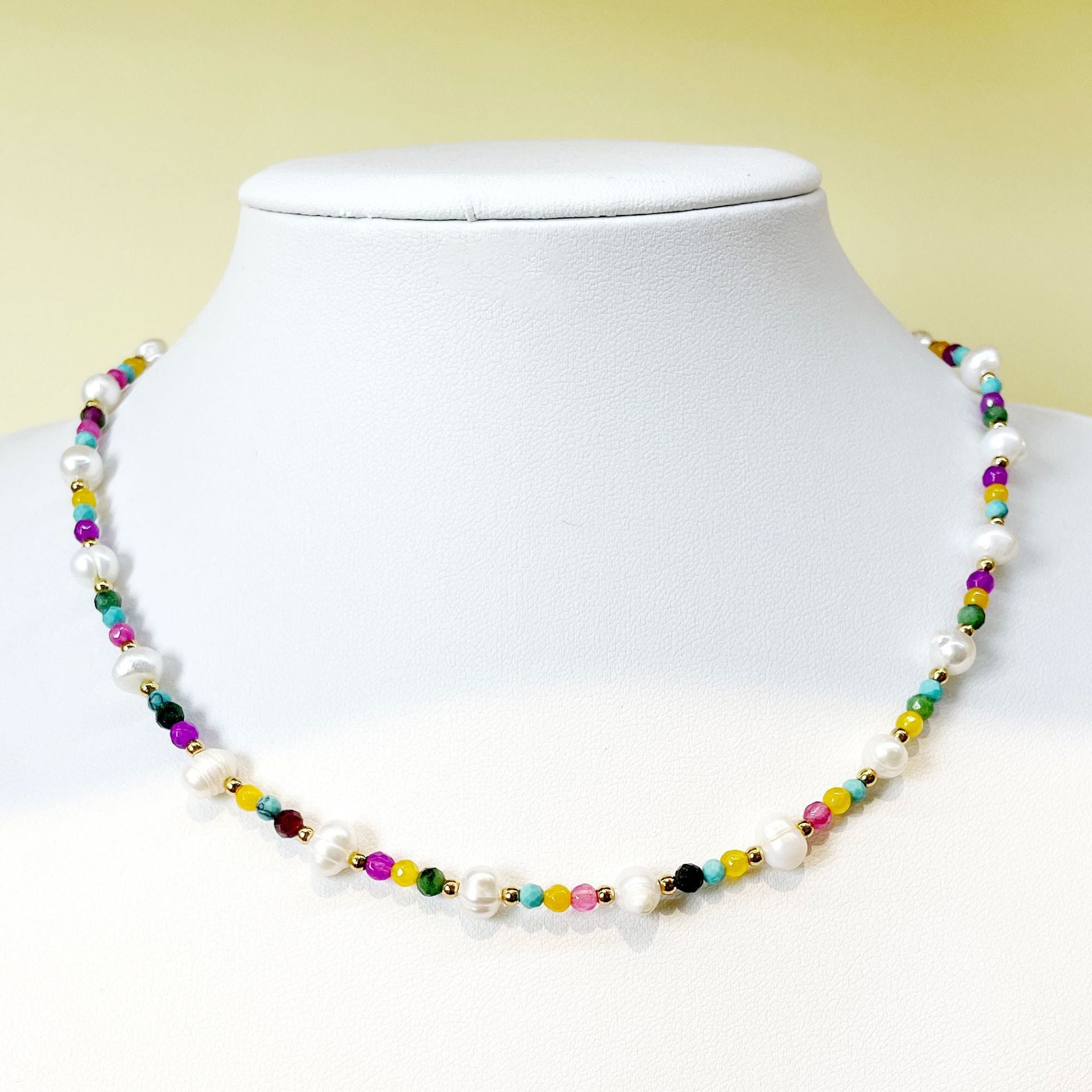 Wholesale Boho Colorful Natural Stone Natural Pearl Necklaces